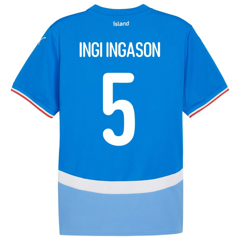 Danxen Kinderen Ijsland Sverrir Ingi Ingason #5 Blauw Thuisshirt Thuistenue 24-26 T-Shirt