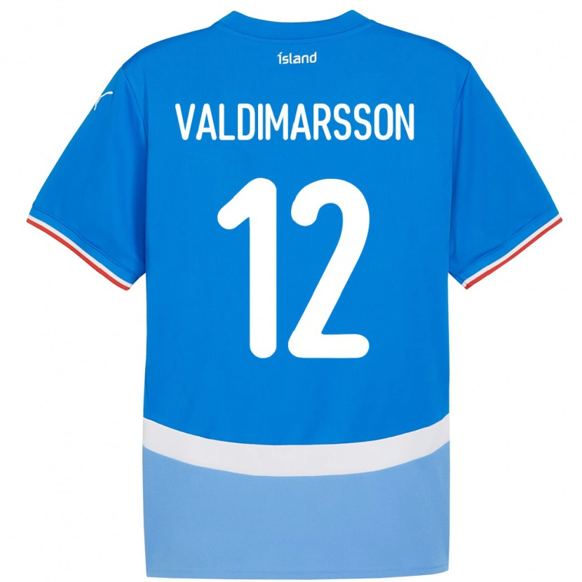 Danxen Kinderen Ijsland Hákon Rafn Valdimarsson #12 Blauw Thuisshirt Thuistenue 24-26 T-Shirt