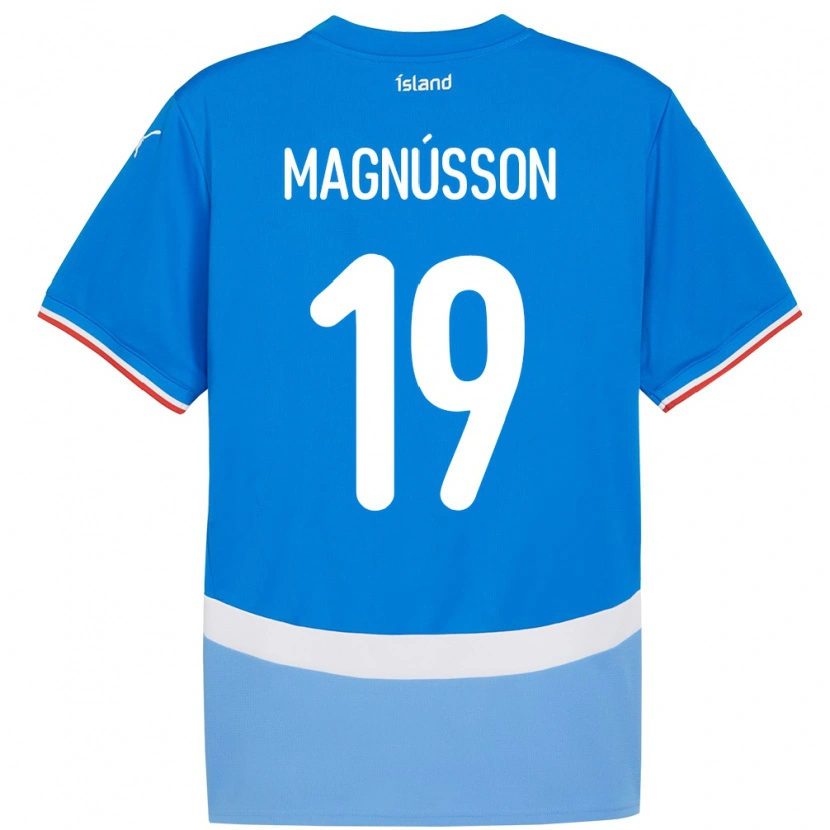 Danxen Kinderen Ijsland Júlíus Magnússon #19 Blauw Thuisshirt Thuistenue 24-26 T-Shirt