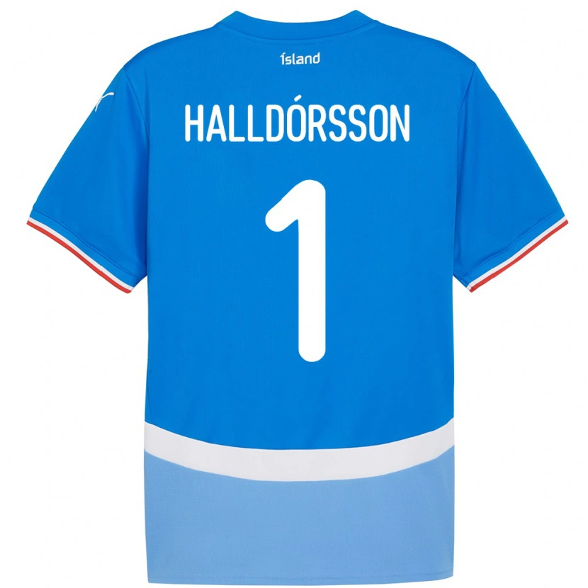 Danxen Kinderen Ijsland Elmar Ágúst Halldórsson #1 Blauw Thuisshirt Thuistenue 24-26 T-Shirt