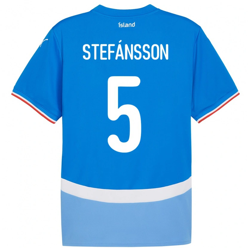 Danxen Kinderen Ijsland Sölvi Stefánsson #5 Blauw Thuisshirt Thuistenue 24-26 T-Shirt