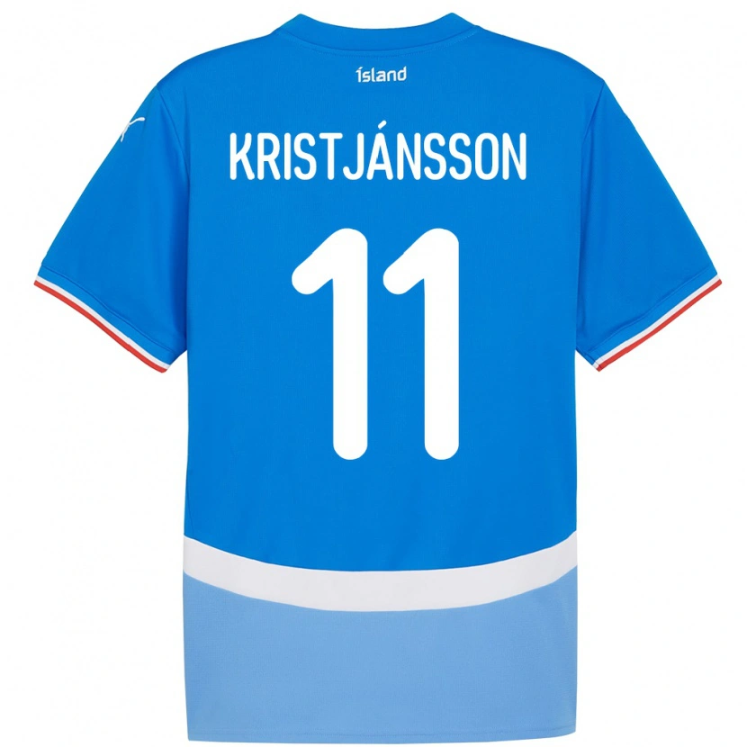 Danxen Kinderen Ijsland Tómas Óli Kristjánsson #11 Blauw Thuisshirt Thuistenue 24-26 T-Shirt