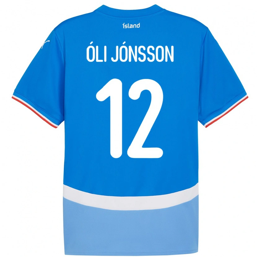 Danxen Kinderen Ijsland Haukur Óli Jónsson #12 Blauw Thuisshirt Thuistenue 24-26 T-Shirt