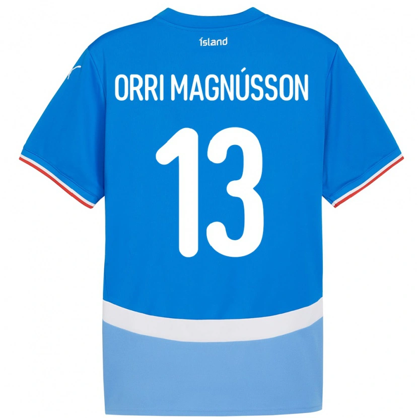 Danxen Kinderen Ijsland Ásgeir Orri Magnússon #13 Blauw Thuisshirt Thuistenue 24-26 T-Shirt