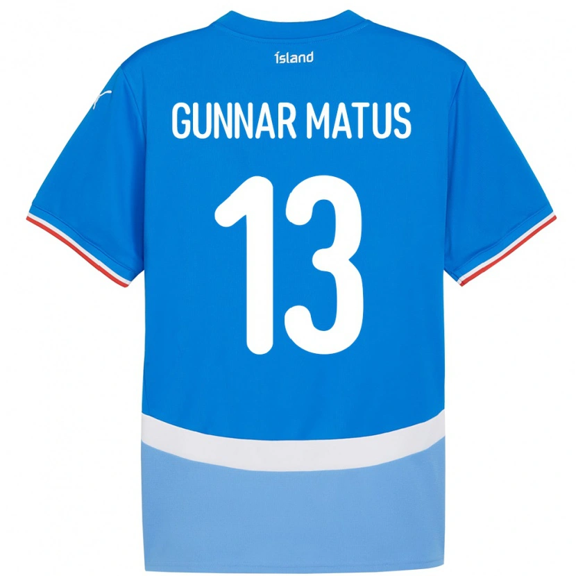 Danxen Kinderen Ijsland Aron Gunnar Matus #13 Blauw Thuisshirt Thuistenue 24-26 T-Shirt