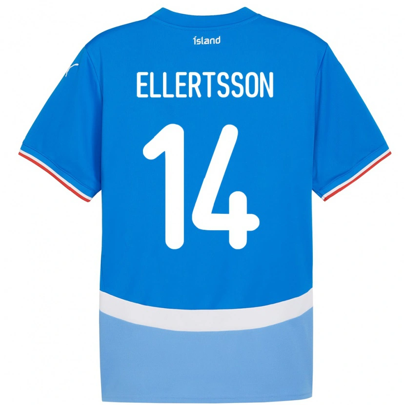 Danxen Kinderen Ijsland Styrmir Jóhann Ellertsson #14 Blauw Thuisshirt Thuistenue 24-26 T-Shirt