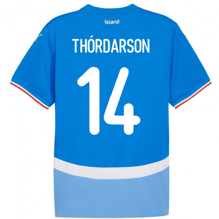 Danxen Kinderen Ijsland Ódinn Sturla Thórdarson #14 Blauw Thuisshirt Thuistenue 24-26 T-Shirt