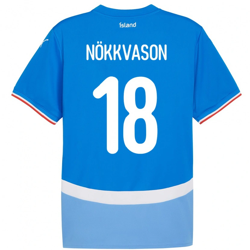 Danxen Kinderen Ijsland Gudmundur Baldvin Nökkvason #18 Blauw Thuisshirt Thuistenue 24-26 T-Shirt