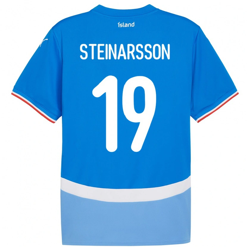 Danxen Kinderen Ijsland Ásgeir Steinn Steinarsson #19 Blauw Thuisshirt Thuistenue 24-26 T-Shirt