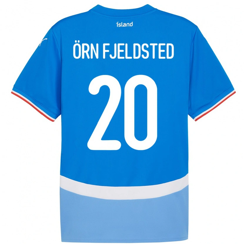 Danxen Kinderen Ijsland Dagur Örn Fjeldsted #20 Blauw Thuisshirt Thuistenue 24-26 T-Shirt