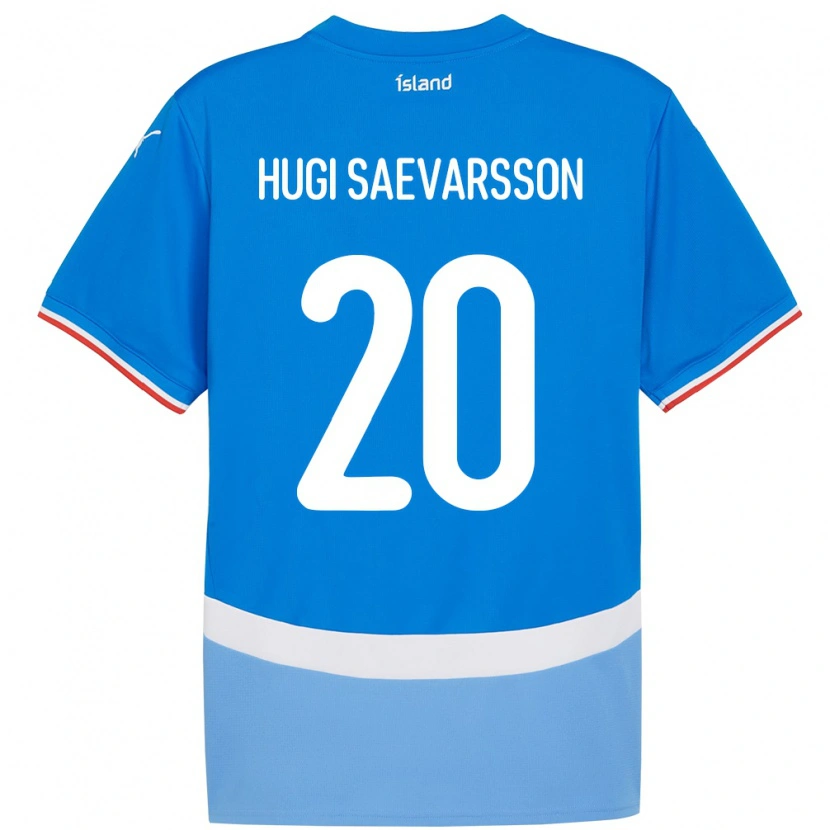 Danxen Kinderen Ijsland Róbert Hugi Saevarsson #20 Blauw Thuisshirt Thuistenue 24-26 T-Shirt