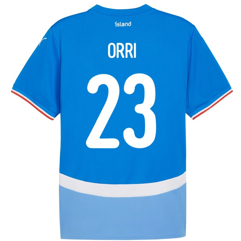 Danxen Kinderen Ijsland Ágúst Orri Thorsteinsson #23 Blauw Thuisshirt Thuistenue 24-26 T-Shirt