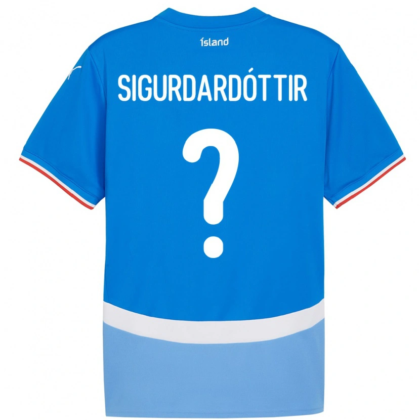 Danxen Kinderen Ijsland Sandra Sigurðardóttir #0 Blauw Thuisshirt Thuistenue 24-26 T-Shirt