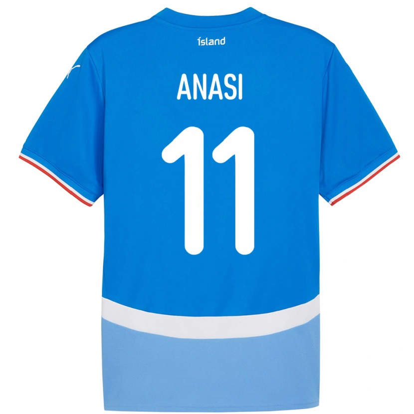 Danxen Kinderen Ijsland Natasha Anasi #11 Blauw Thuisshirt Thuistenue 24-26 T-Shirt