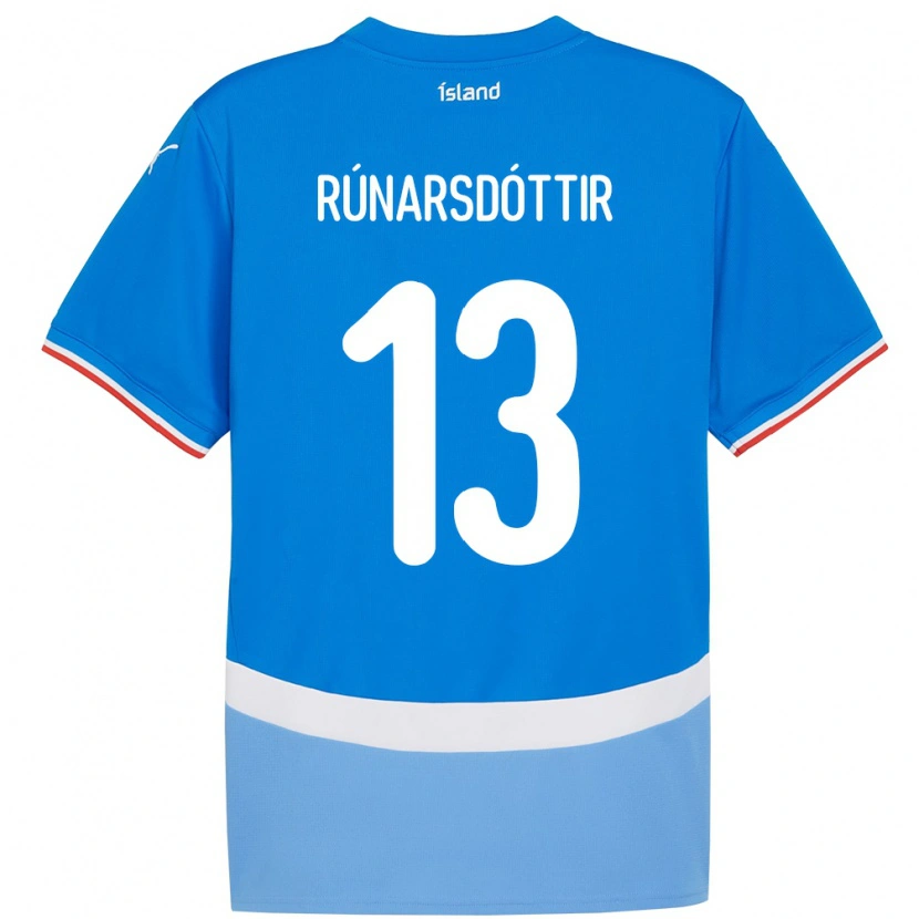 Danxen Kinderen Ijsland Cecilía Rán Rúnarsdóttir #13 Blauw Thuisshirt Thuistenue 24-26 T-Shirt