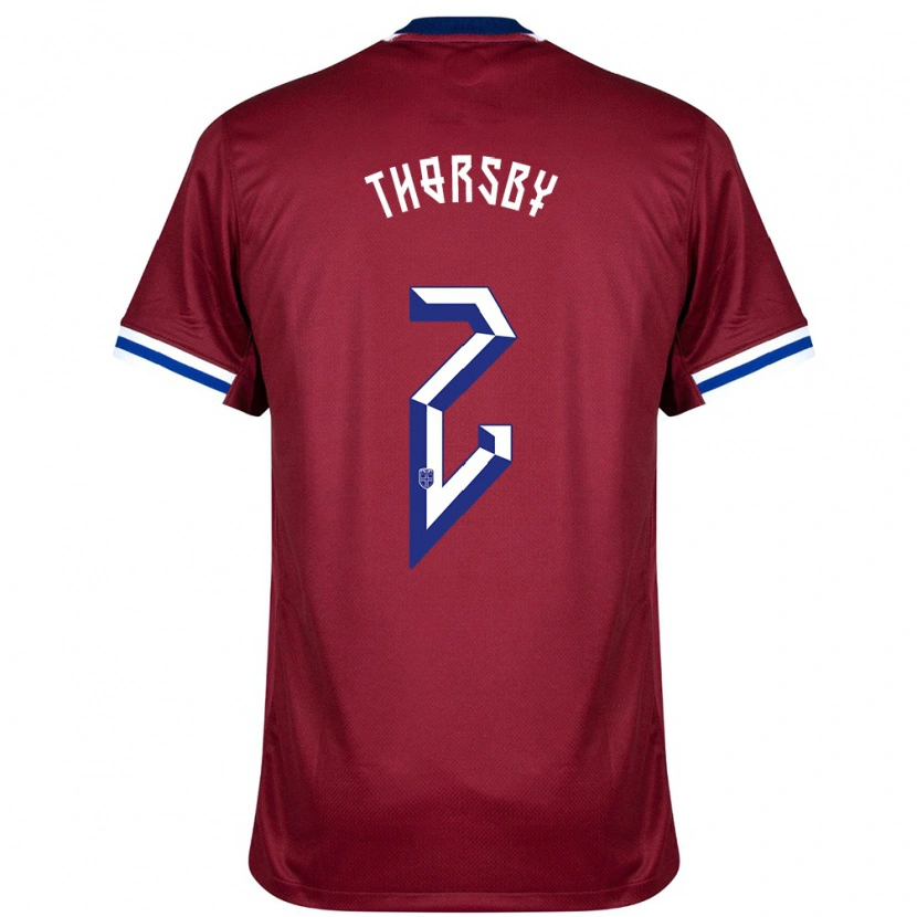 Danxen Kinderen Noorwegen Morten Thorsby #2 Rood Blauw Wit Thuisshirt Thuistenue 24-26 T-Shirt