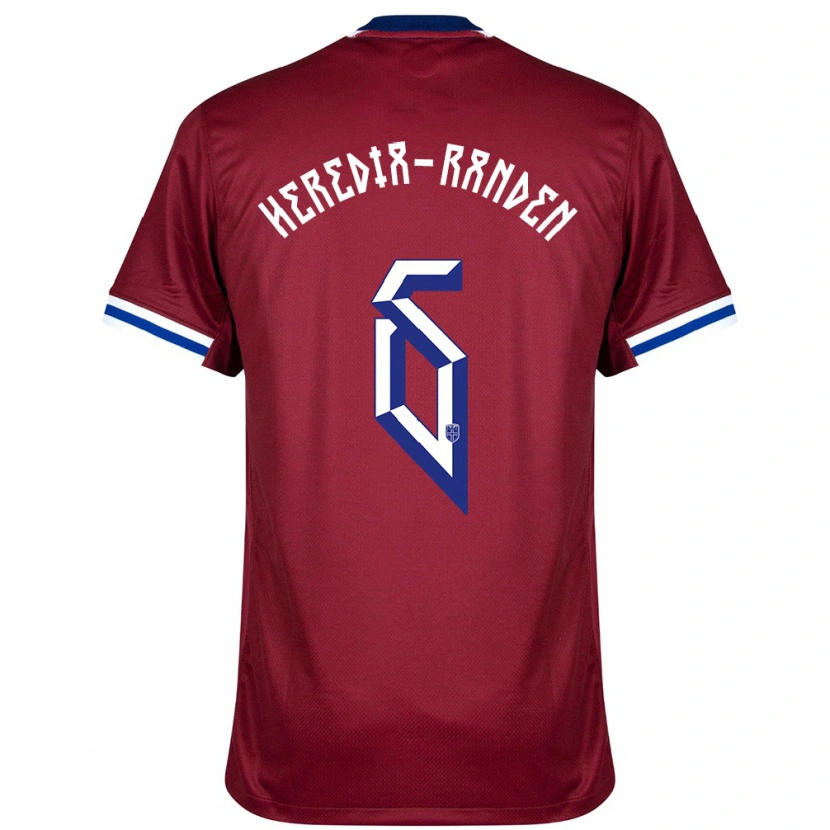 Danxen Kinderen Noorwegen Andreas Heredia-Randen #6 Rood Blauw Wit Thuisshirt Thuistenue 24-26 T-Shirt