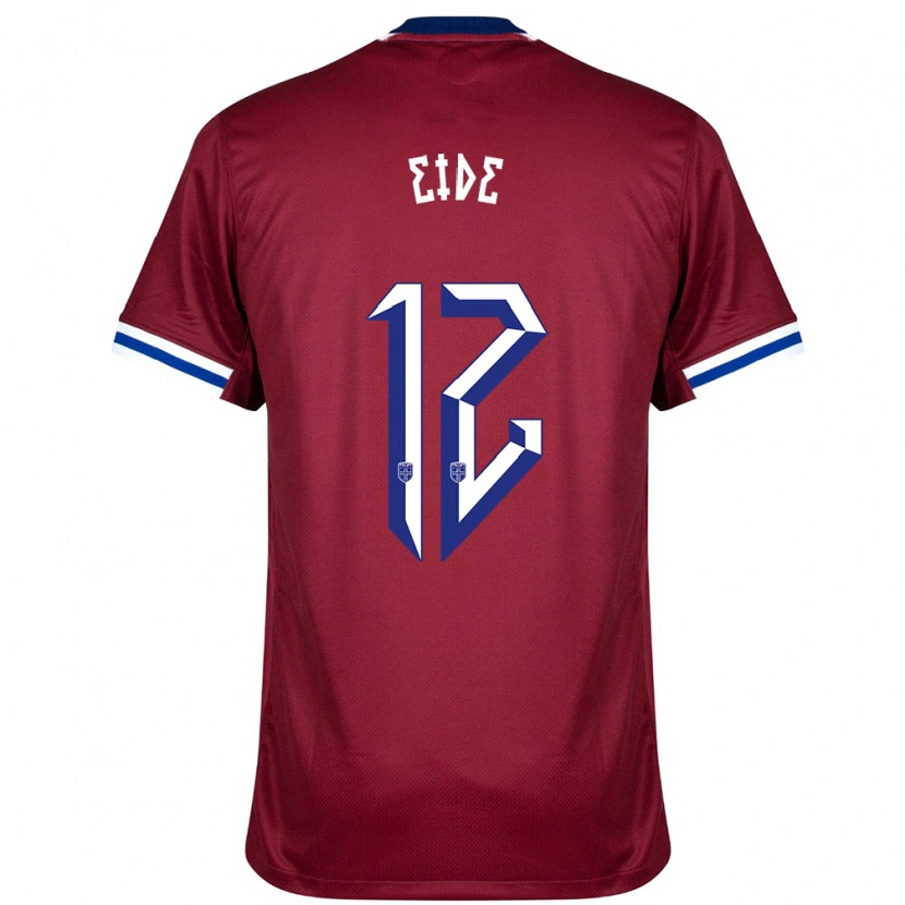 Danxen Kinderen Noorwegen Bernard Eide #12 Rood Blauw Wit Thuisshirt Thuistenue 24-26 T-Shirt
