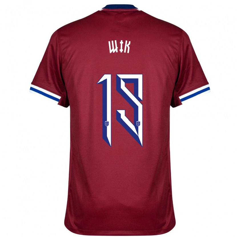 Danxen Kinderen Noorwegen Nicholas Wik #19 Rood Blauw Wit Thuisshirt Thuistenue 24-26 T-Shirt