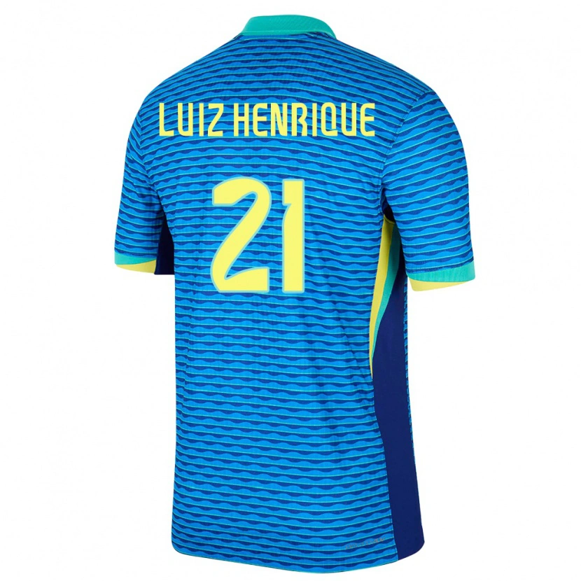 Danxen Kinderen Brazilië Luiz Henrique #21 Blauw Uitshirt Uittenue 24-26 T-Shirt