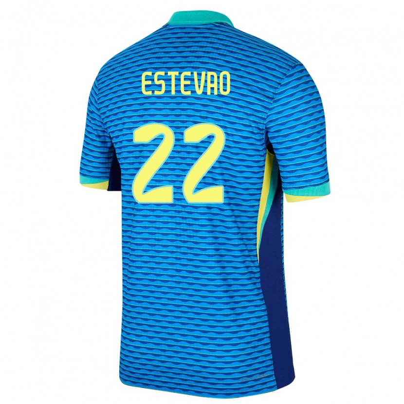 Danxen Kinderen Brazilië Estêvão #22 Blauw Uitshirt Uittenue 24-26 T-Shirt