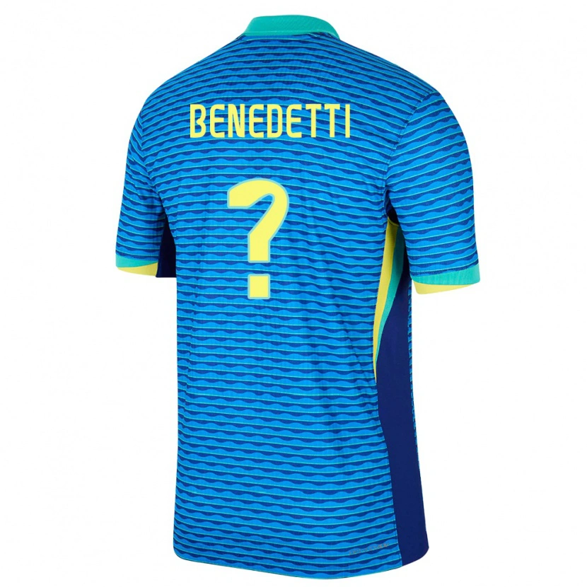Danxen Kinderen Brazilië Luis Benedetti #0 Blauw Uitshirt Uittenue 24-26 T-Shirt