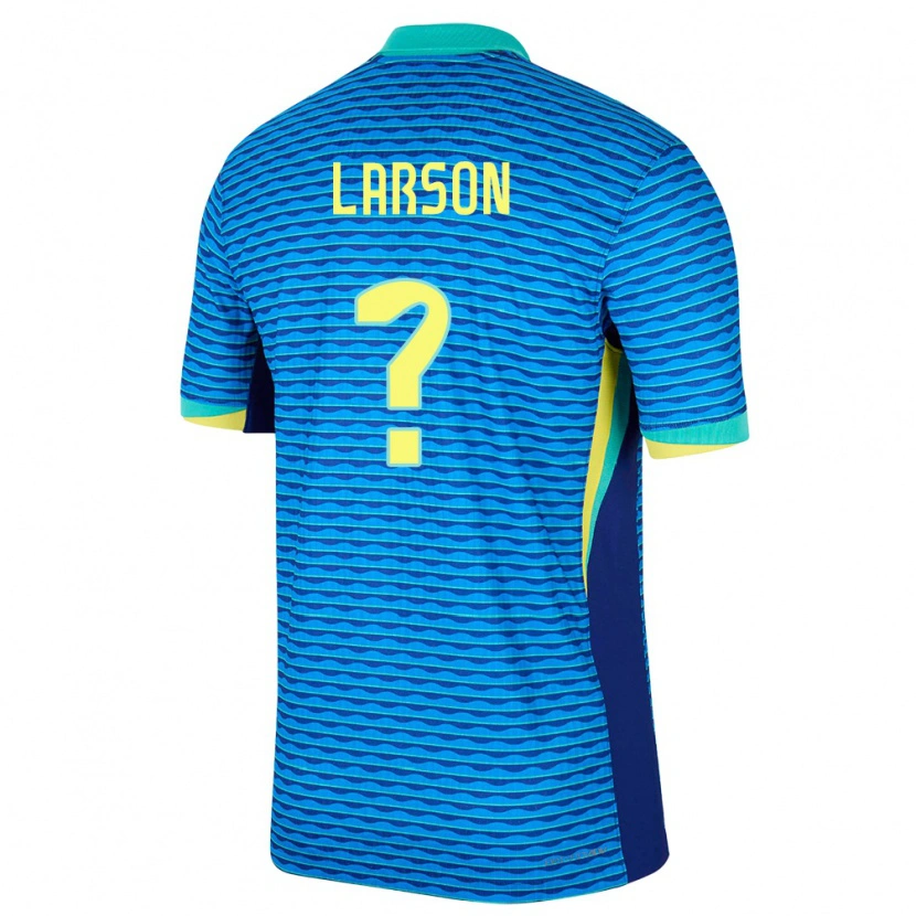 Danxen Kinderen Brazilië Larson #0 Blauw Uitshirt Uittenue 24-26 T-Shirt
