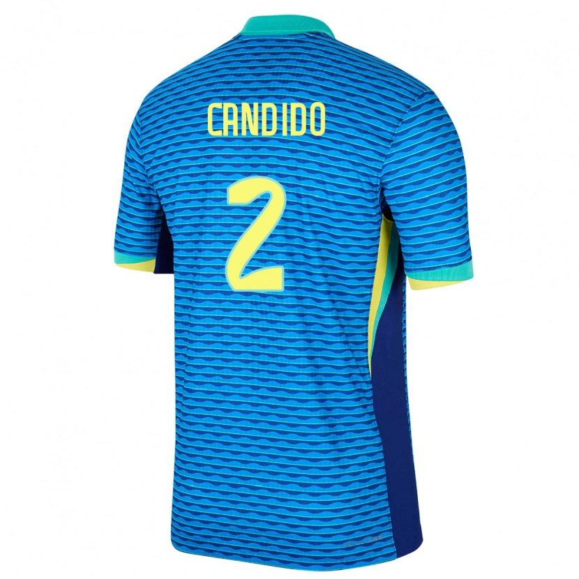 Danxen Kinderen Brazilië Angelo Candido #2 Blauw Uitshirt Uittenue 24-26 T-Shirt