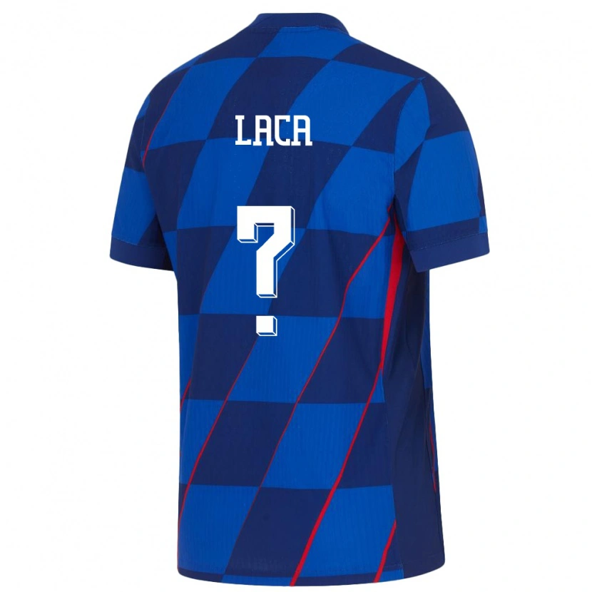 Danxen Kinderen Kroatië Ivan Laca #0 Blauw Uitshirt Uittenue 24-26 T-Shirt