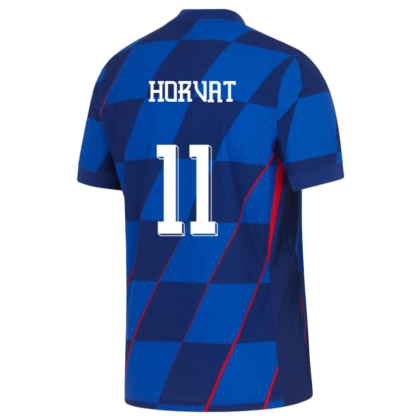 Danxen Kinderen Kroatië Patrik Horvat #11 Blauw Uitshirt Uittenue 24-26 T-Shirt