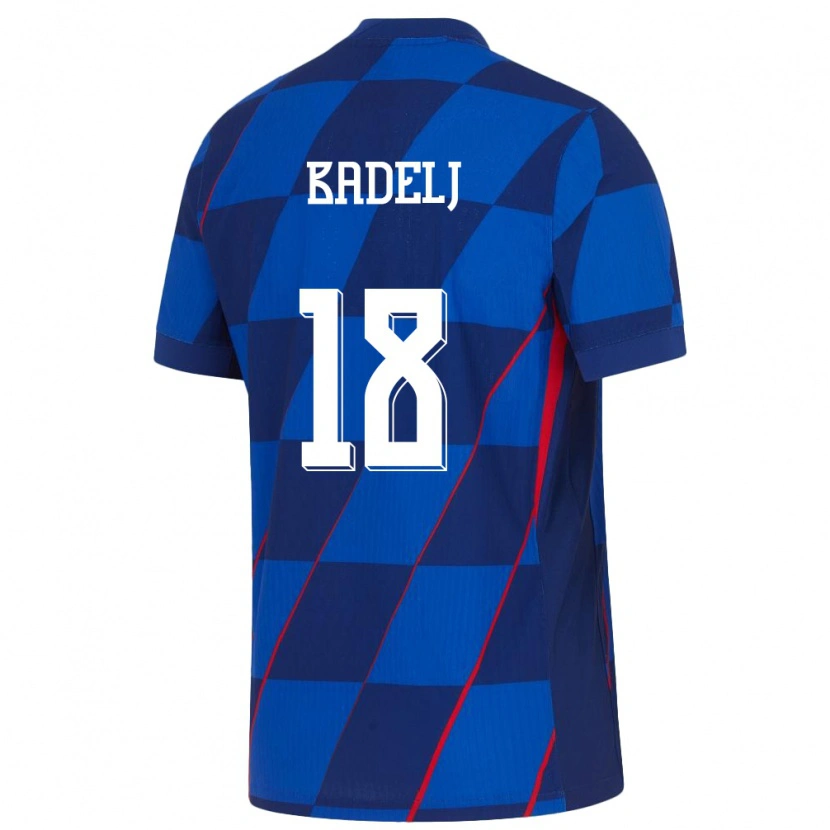 Danxen Kinderen Kroatië Juraj Badelj #18 Blauw Uitshirt Uittenue 24-26 T-Shirt