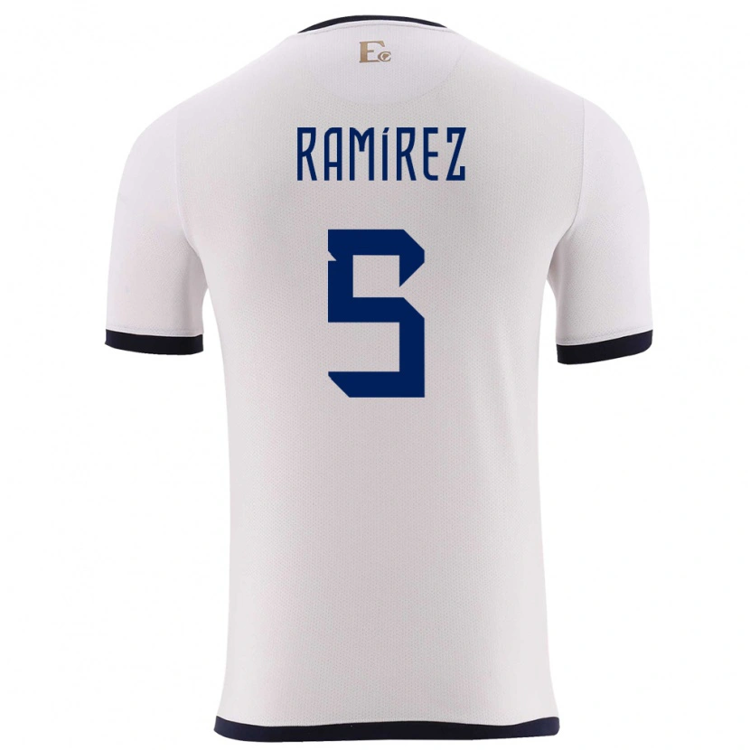 Danxen Kinderen Ecuador Cristian Ramírez #5 Wit Uitshirt Uittenue 24-26 T-Shirt