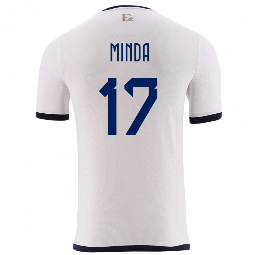 Danxen Kinderen Ecuador Alan Minda #17 Wit Uitshirt Uittenue 24-26 T-Shirt