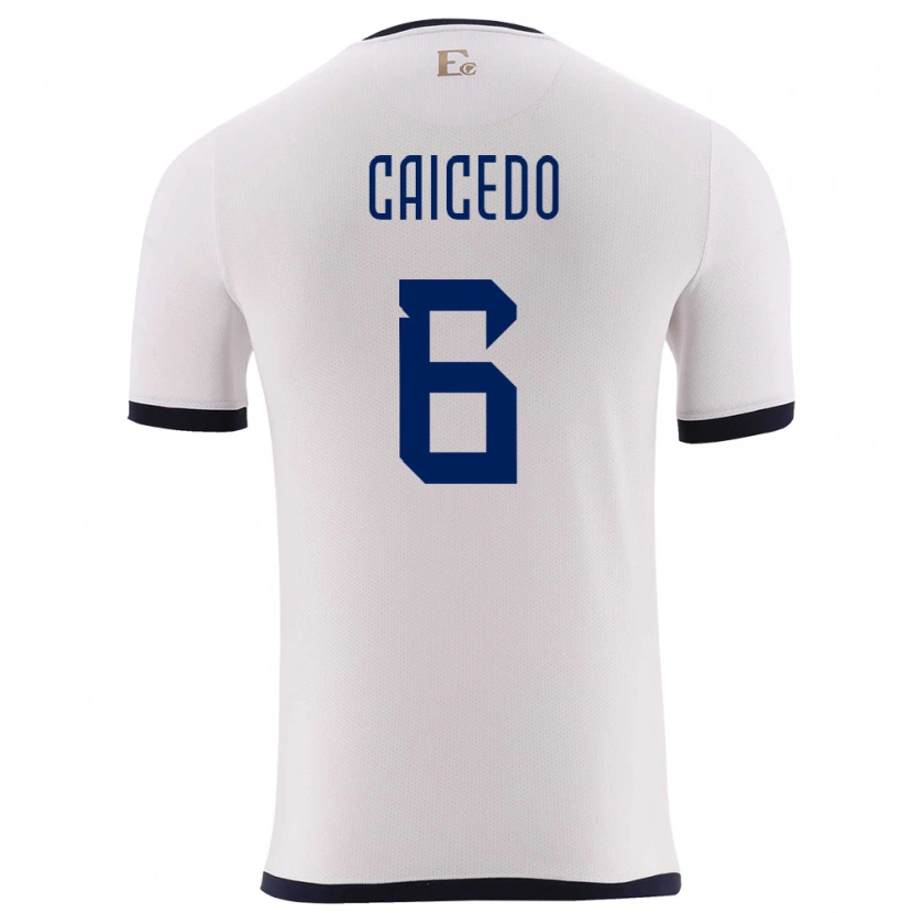Danxen Kinderen Ecuador Fricio Caicedo #6 Wit Uitshirt Uittenue 24-26 T-Shirt