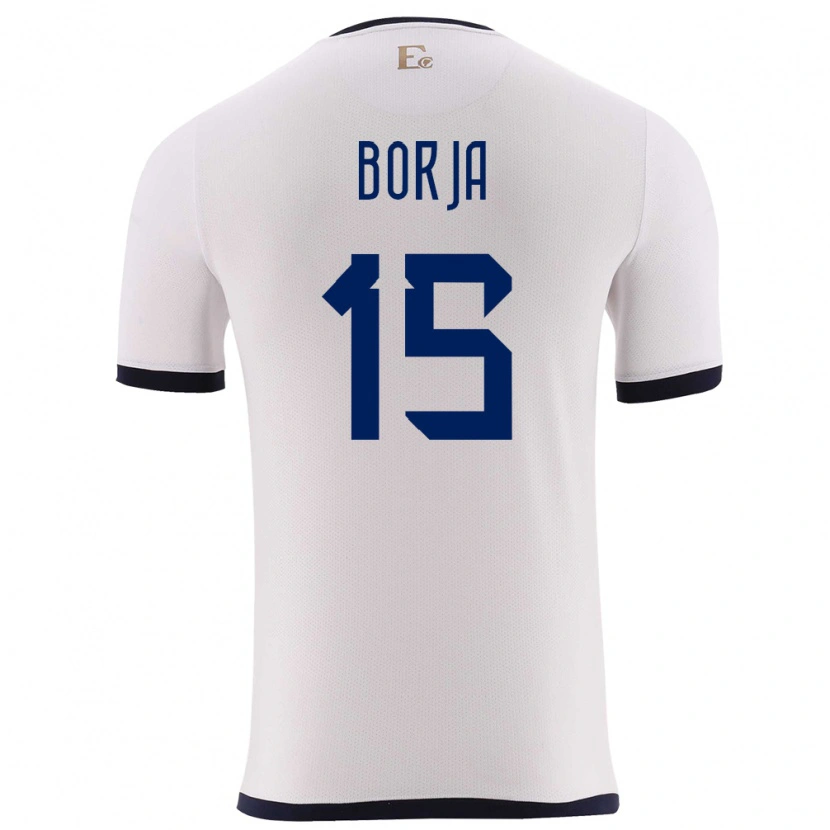 Danxen Kinderen Ecuador Ronny Borja #15 Wit Uitshirt Uittenue 24-26 T-Shirt