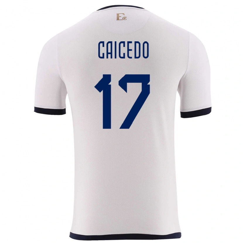 Danxen Kinderen Ecuador Yorkaeff Caicedo #17 Wit Uitshirt Uittenue 24-26 T-Shirt