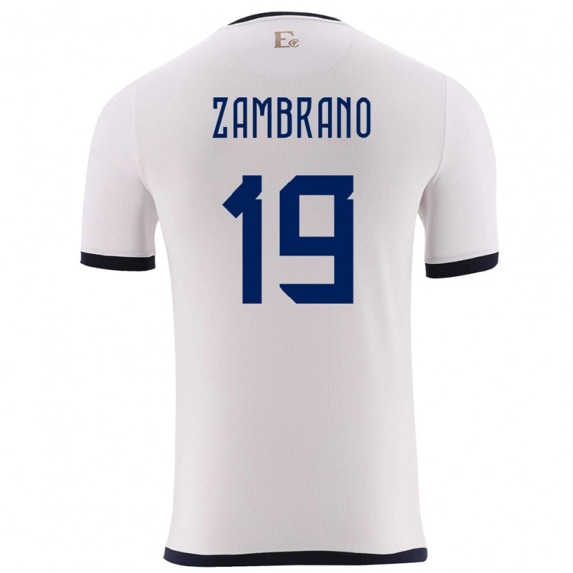 Danxen Kinderen Ecuador Cristhoper Zambrano #19 Wit Uitshirt Uittenue 24-26 T-Shirt