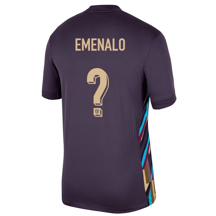 Danxen Kinderen Engeland Landon Emenalo #0 Donkere Rozijn Uitshirt Uittenue 24-26 T-Shirt