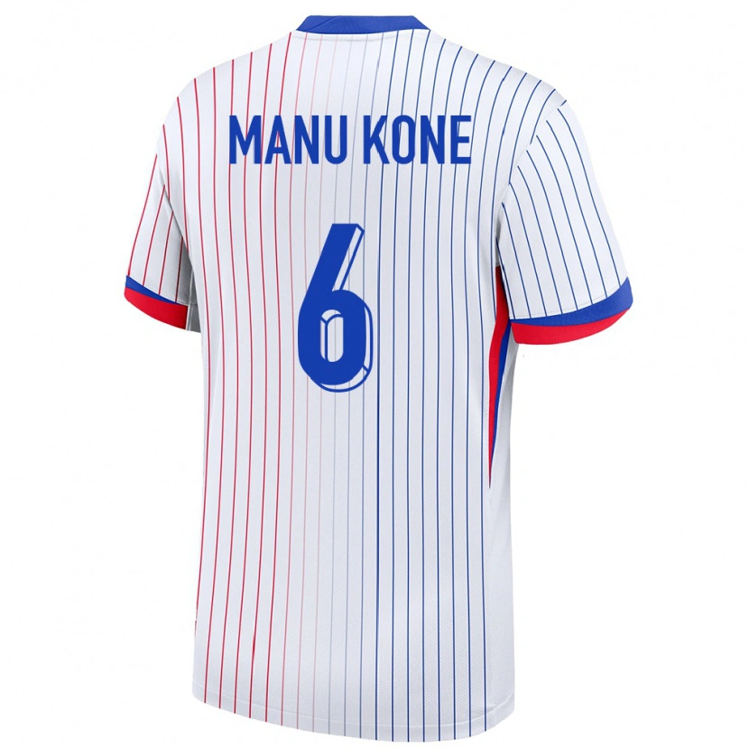 Danxen Kinderen Frankrijk Manu Koné #6 Wit Uitshirt Uittenue 24-26 T-Shirt