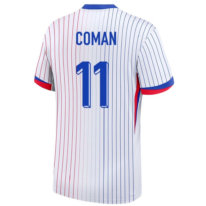 Danxen Kinderen Frankrijk Kingsley Coman #11 Wit Uitshirt Uittenue 24-26 T-Shirt