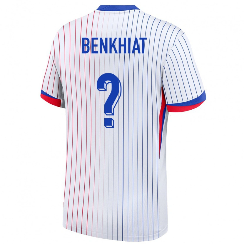 Danxen Kinderen Frankrijk Ramy Benkhiat #0 Wit Uitshirt Uittenue 24-26 T-Shirt
