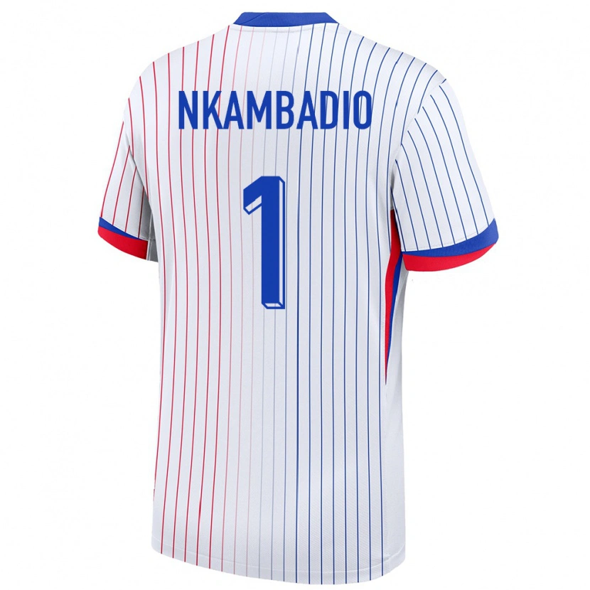 Danxen Kinderen Frankrijk Obed Nkambadio #1 Wit Uitshirt Uittenue 24-26 T-Shirt