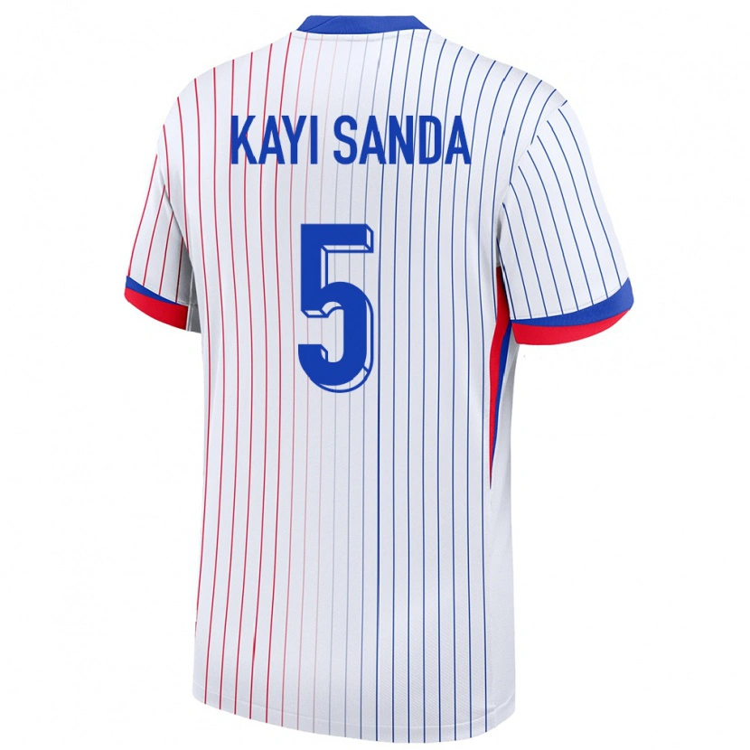 Danxen Kinderen Frankrijk Joachim Kayi Sanda #5 Wit Uitshirt Uittenue 24-26 T-Shirt