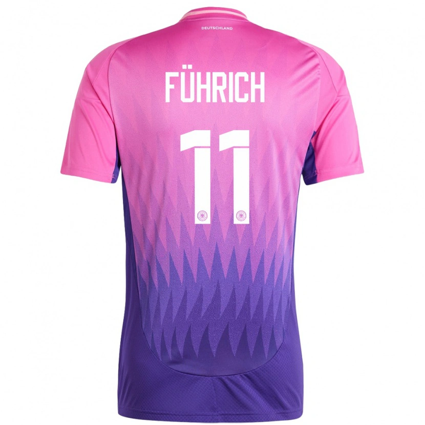 Danxen Kinderen Duitsland Chris Führich #11 Roze Paars Uitshirt Uittenue 24-26 T-Shirt
