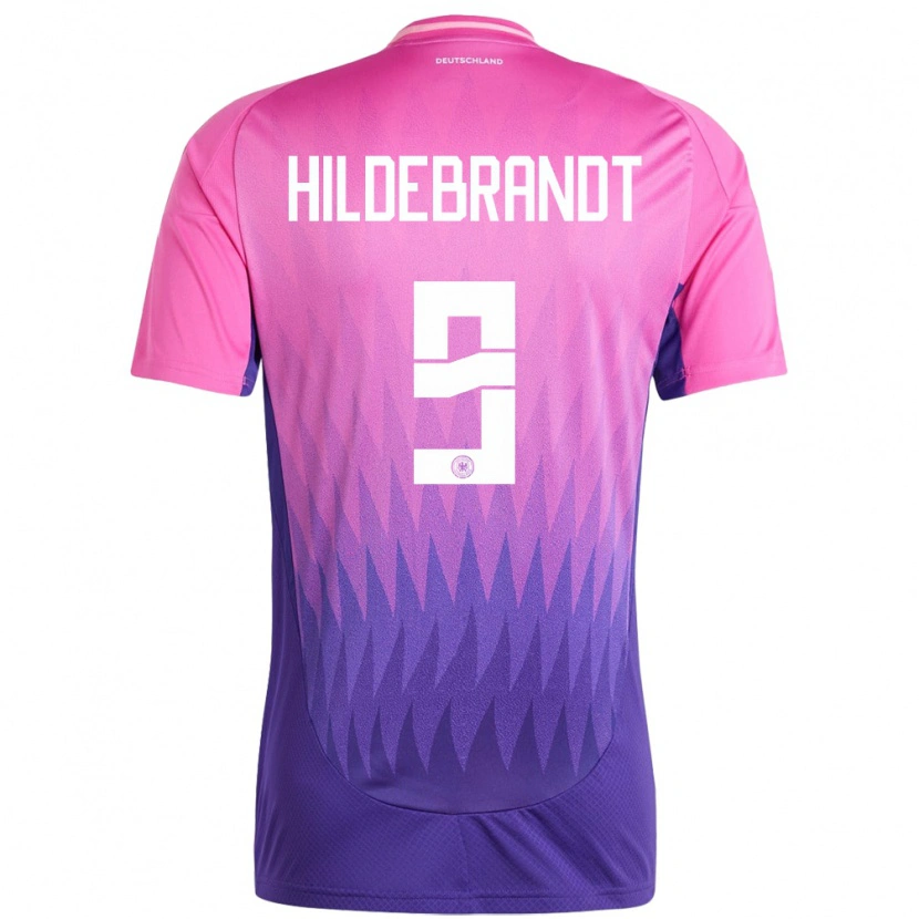 Danxen Kinderen Duitsland Niklas Hildebrandt #9 Roze Paars Uitshirt Uittenue 24-26 T-Shirt