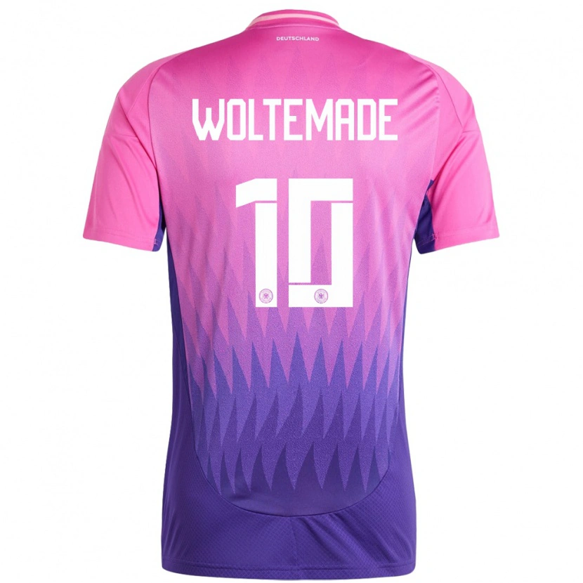 Danxen Kinderen Duitsland Nick Woltemade #10 Roze Paars Uitshirt Uittenue 24-26 T-Shirt