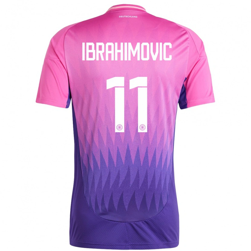 Danxen Kinderen Duitsland Arijon Ibrahimovic #11 Roze Paars Uitshirt Uittenue 24-26 T-Shirt