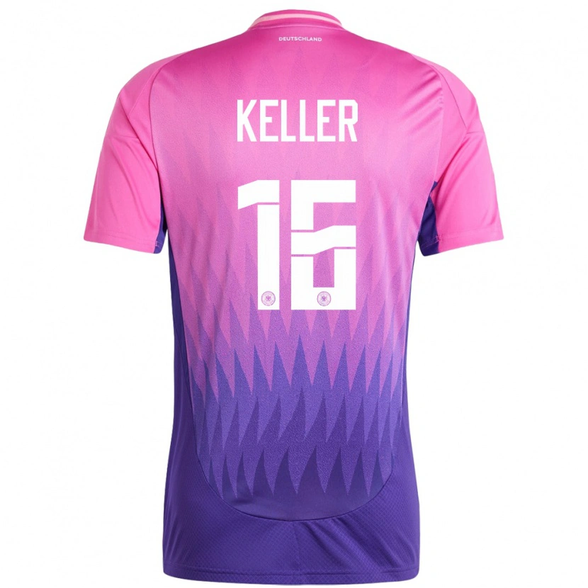 Danxen Kinderen Duitsland Noah Keller #16 Roze Paars Uitshirt Uittenue 24-26 T-Shirt