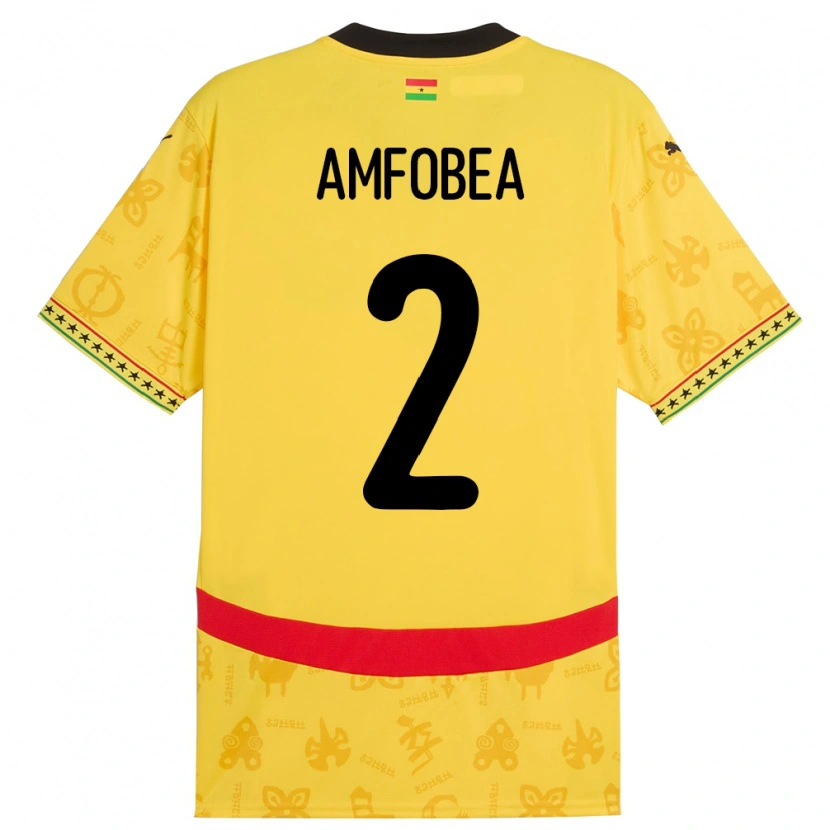 Danxen Kinderen Ghana Gladys Amfobea #2 Geel Uitshirt Uittenue 24-26 T-Shirt