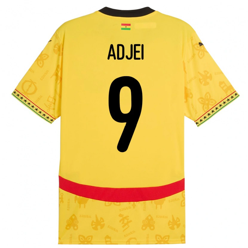 Danxen Kinderen Ghana Vivian Adjei #9 Geel Uitshirt Uittenue 24-26 T-Shirt